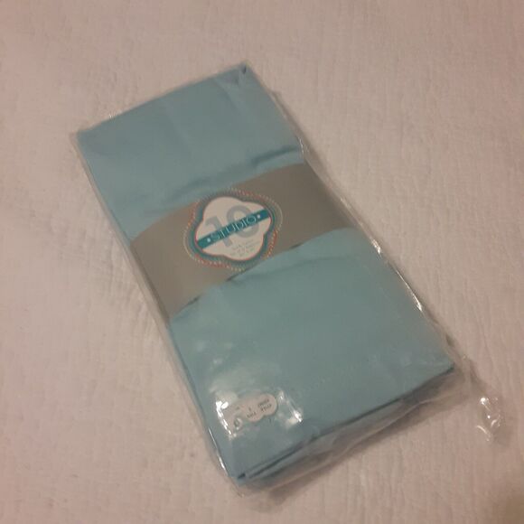 Studio 10 100% Cotton Napkins X12 Sky Blue Hemstitched Versatile 20x20 - Picture 6 of 6